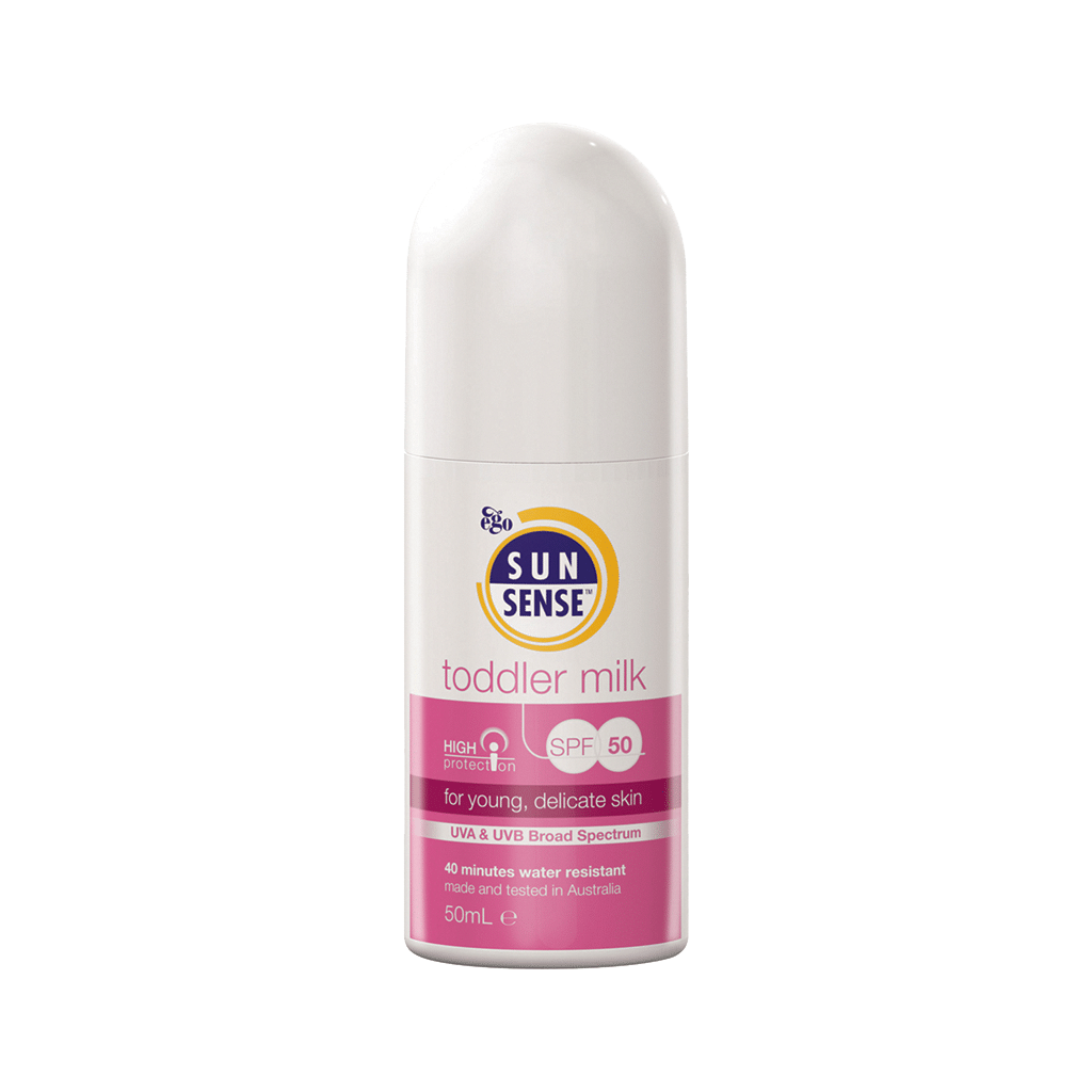 ego-sunsense-toddler-milk-spf50-for-sensitive-skins-50-ml ضد آفتاب سان سنس تادلر میلک SPF50 ایگو مناسب پوست های حساس ۵۰ میلی لیتر