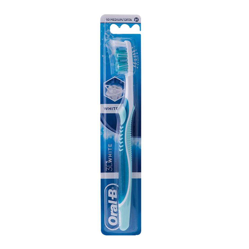 oral-b-3d-white-toothbrush مسواک تری دی وایت اورال بی با فرچه متوسط