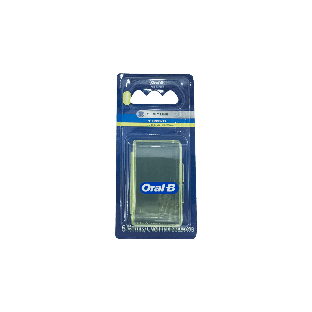 oral-b-clinic-line-cylindrical-interdental-toothbrush-6-pcs برس یدک مسواک بین دندانی استوانه ای اورال بی ۶ عددی