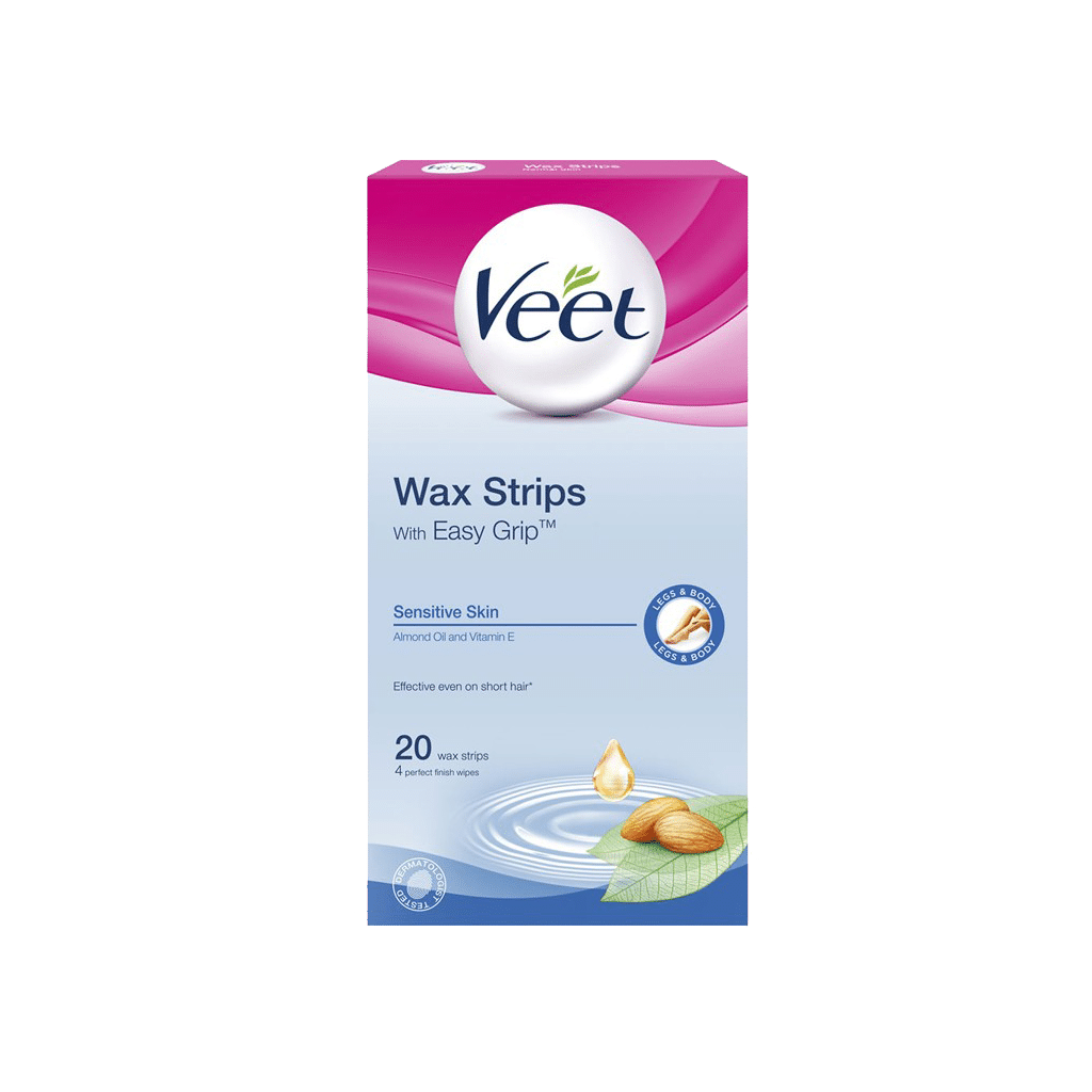 veet-body-wax-stripes-for-sensitive-skins-24-pcs نوار موبر بدن پوست های حساس ویت