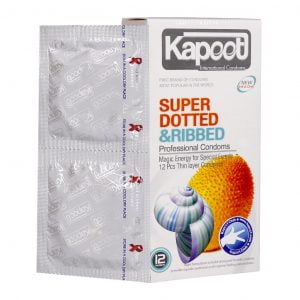 کاندوم خاردار و شیاردار کاپوت مدل Super Dotted And Ribbed