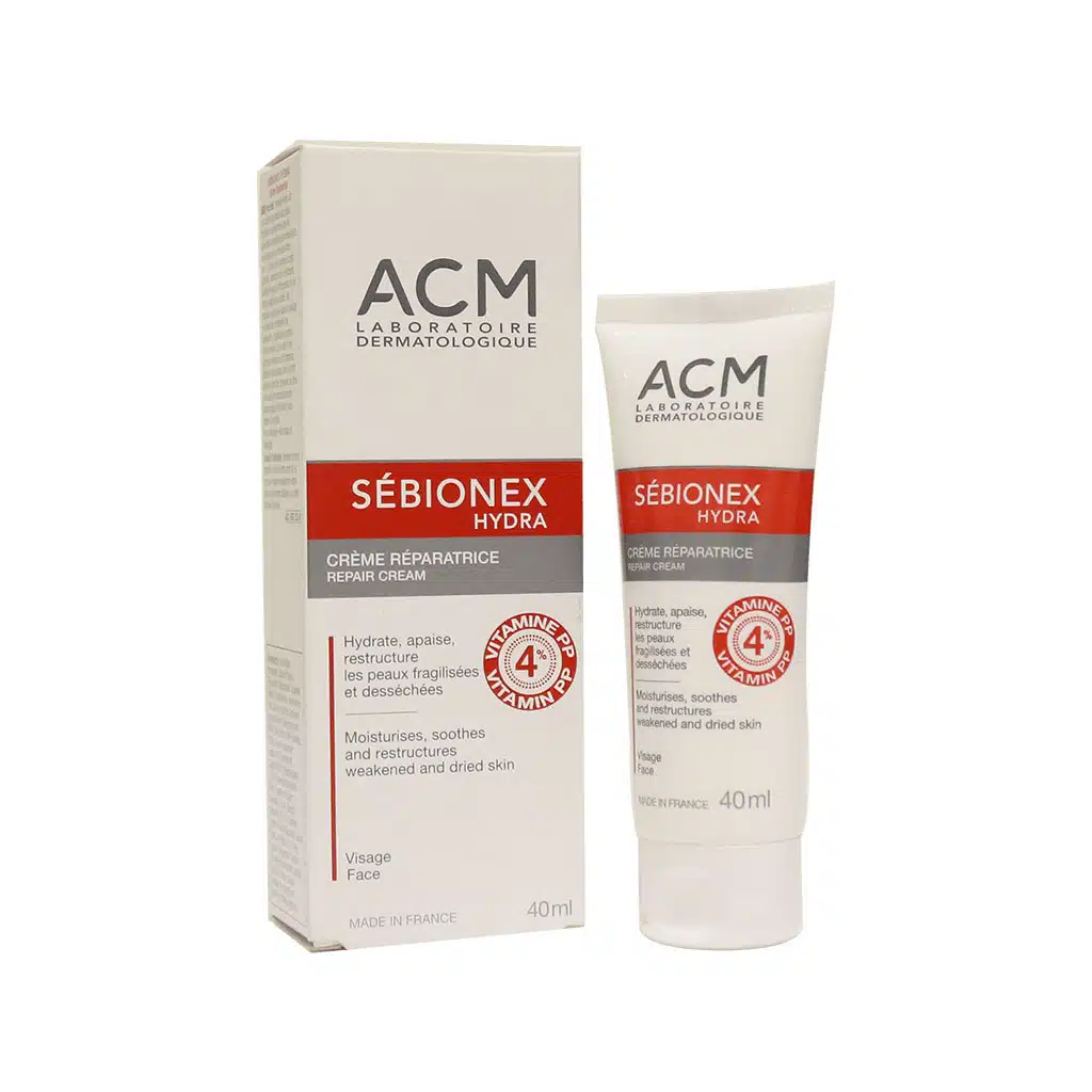 ACM-Sebionex-Hydra-repair-Cream-40-ml.jpg.webp کرم ترمیم کننده و مرطوب کننده سبیونکس ای سی ام مناسب پوست مختلط ۴۰ میلی لیتر