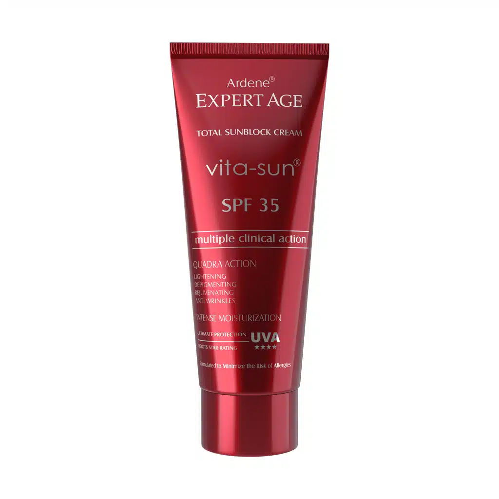 Ardene-Expert-Age-Sunscreen-Cream-SPF35.jpg.webp کرم ضد آفتاب SPF35 اکسپرتیج آردن مناسب افراد بالای ۴۰ سال ۴۵ میلی لیتر
