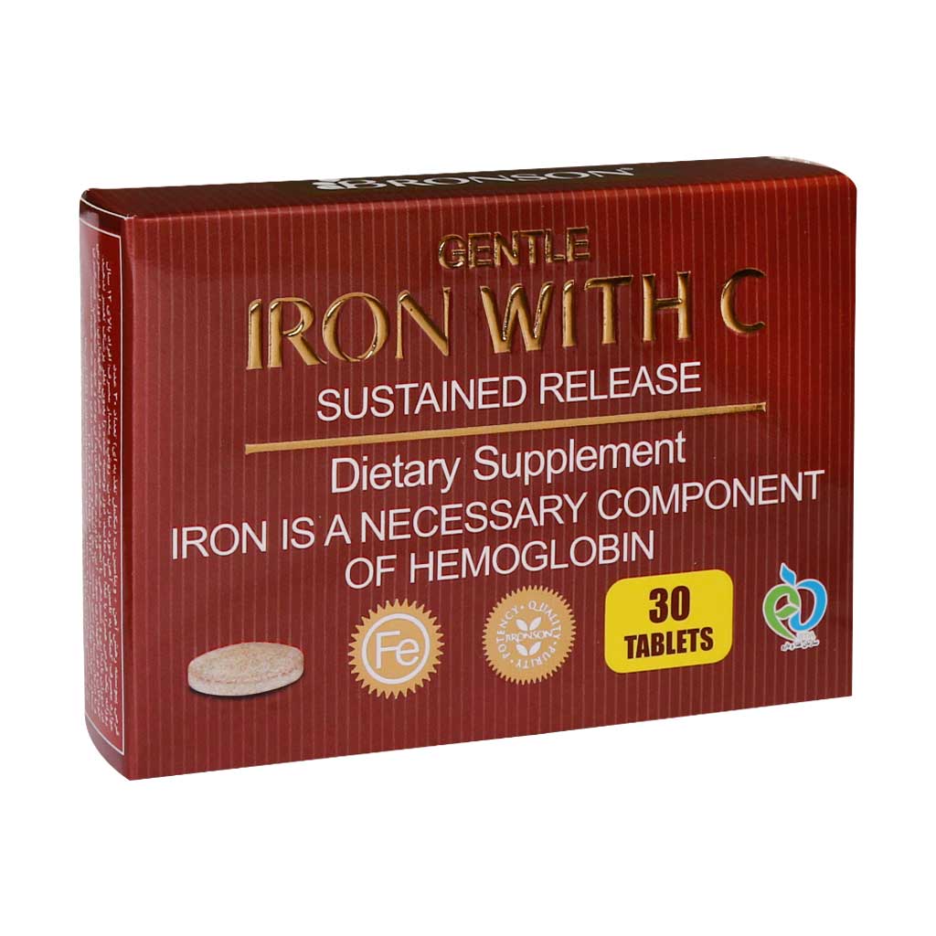 BRONSON-Iron-Vitamin-C-30-tablets قرص آهن با ویتامین C برونسون