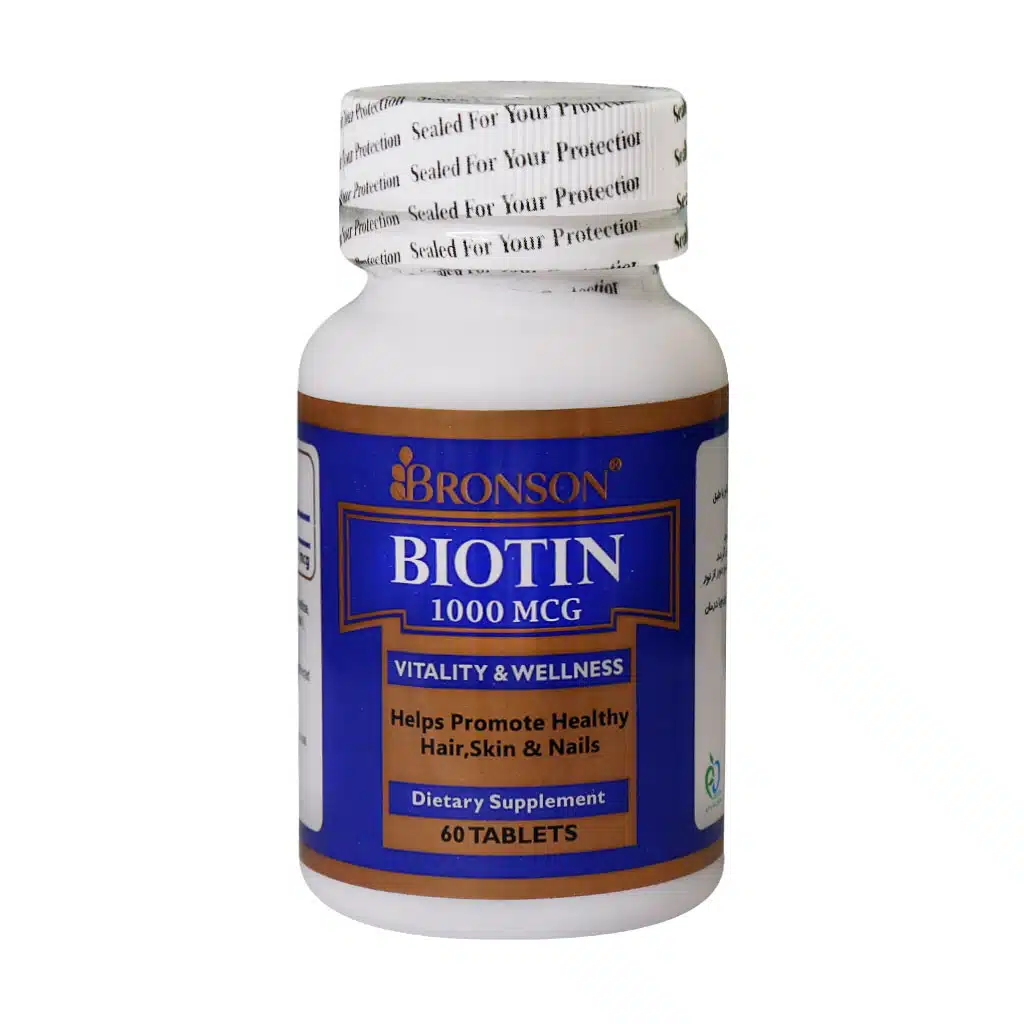 Bronson-Biotin-1000-Mcg-60-Tabs.jpg.webp قرص بیوتین ۱۰۰۰ میکروگرم برونسون ۶۰ عدد