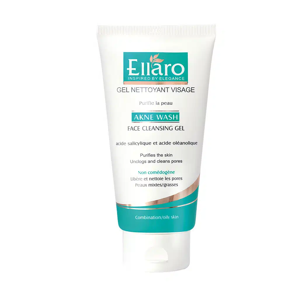 Ellaro-Akne-Wash-Face-Cleansing-Gel.jpg.webp ژل شستشوی آکنه واش الارو ۱۵۰ میلی لیتر