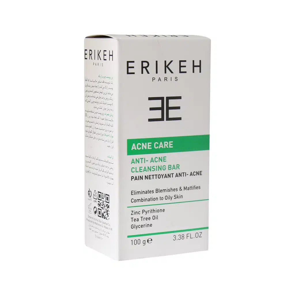 Erikeh-Anti-Acne-Bar-100-g.jpg.webp پن ضد آکنه اریکه مناسب پوست های چرب و مختلط ۱۰۰ گرم