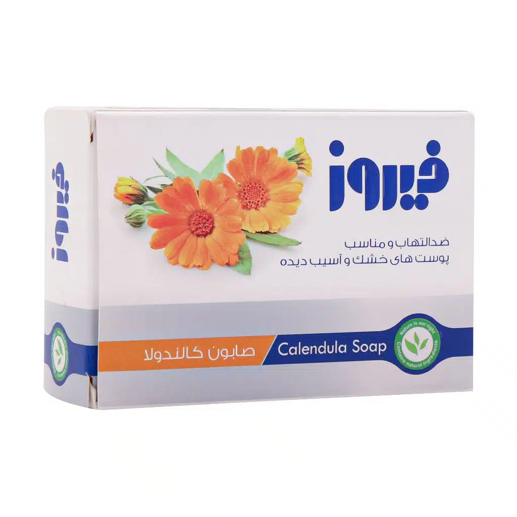 Firooz-Calendula-Soap-120-g-1.jpg.webp صابون کالاندولا فیروز مناسب پوست های آسیب دیده و ملتهب ۱۲۰ گرم