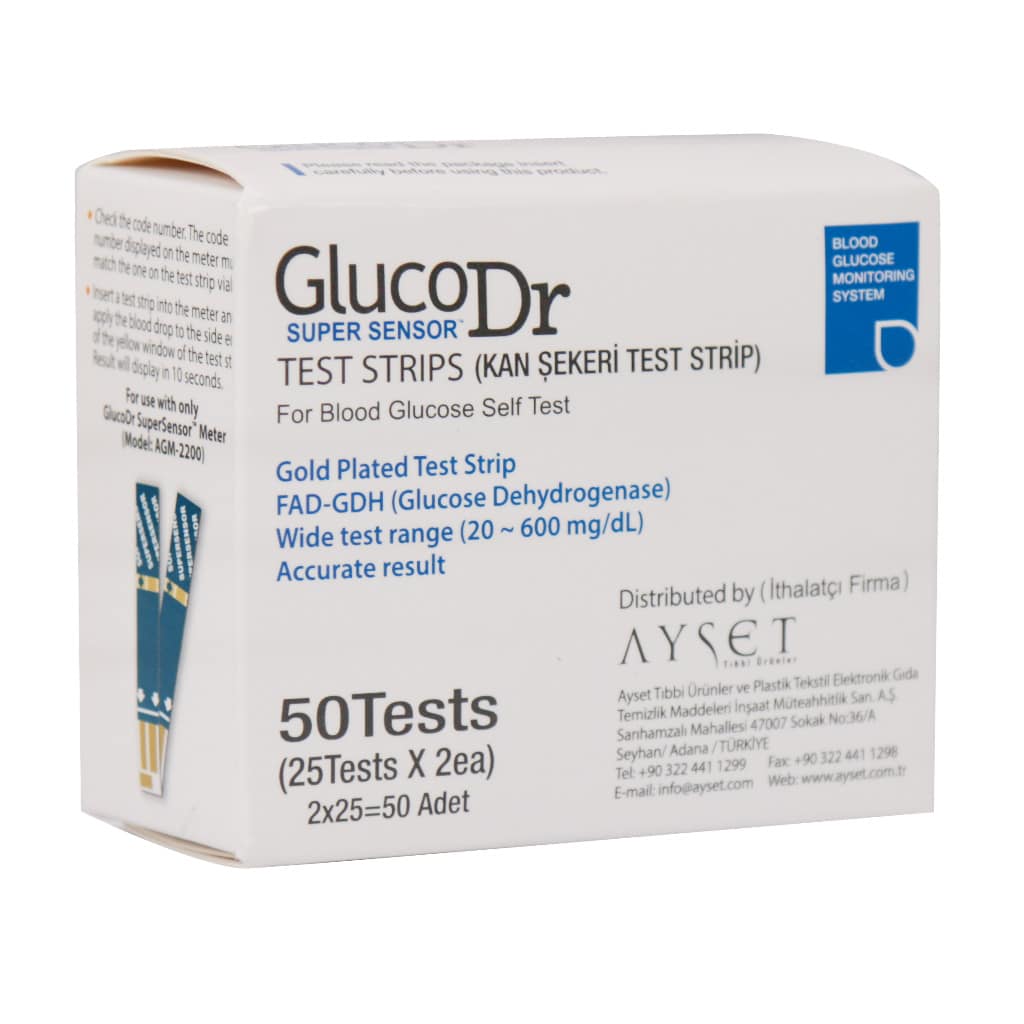 نوار اندازه گیری قند خون سوپر سنسور نوار اندازه گیری قند خون سوپر سنسور دکتر گلوکو