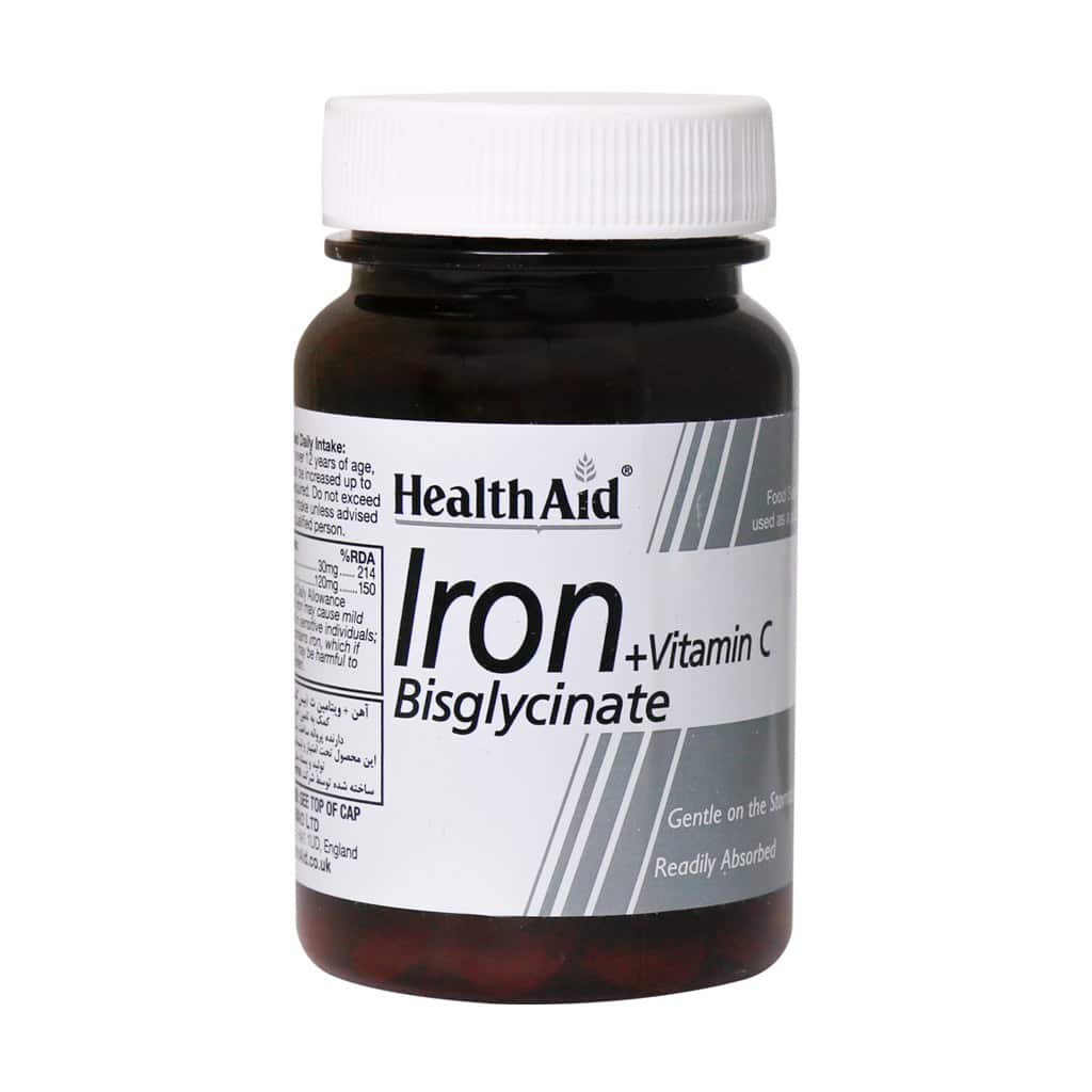 Health Aid Iron Bisglycinate 30 Tabs قرص آیرون بیس گلیسینات هلث اید