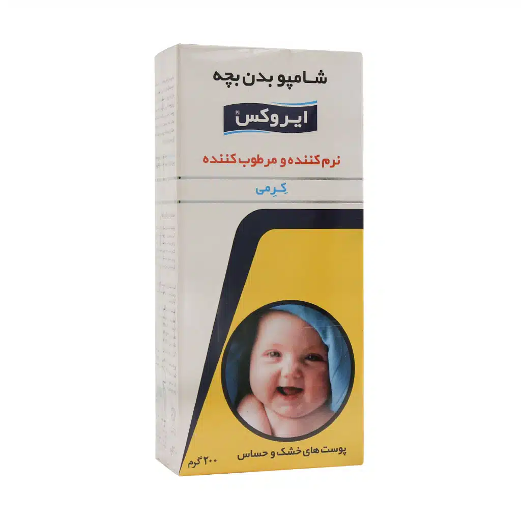 Irox-Baby-Shampoo-For-Sensitive-and-Dry-Skins-200-g-1.jpg.webp شامپو بدن کرمی بچه ایروکس مناسب پوست های خشک و حساس ۲۰۰ گرم