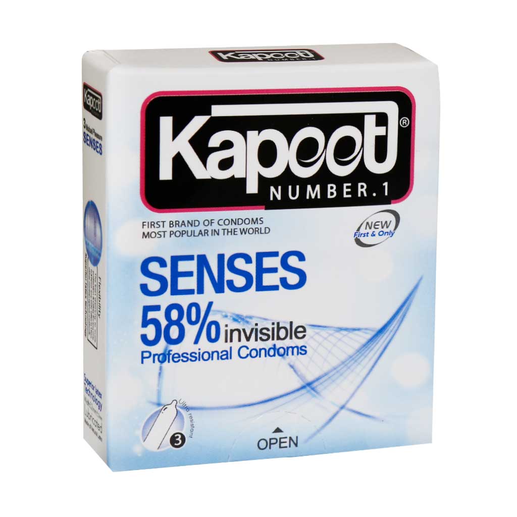 Kapoot-Senses-58%-Invisible-Condoms-12-Pcs کاندوم نازک کاپوت مدل Senses 58%