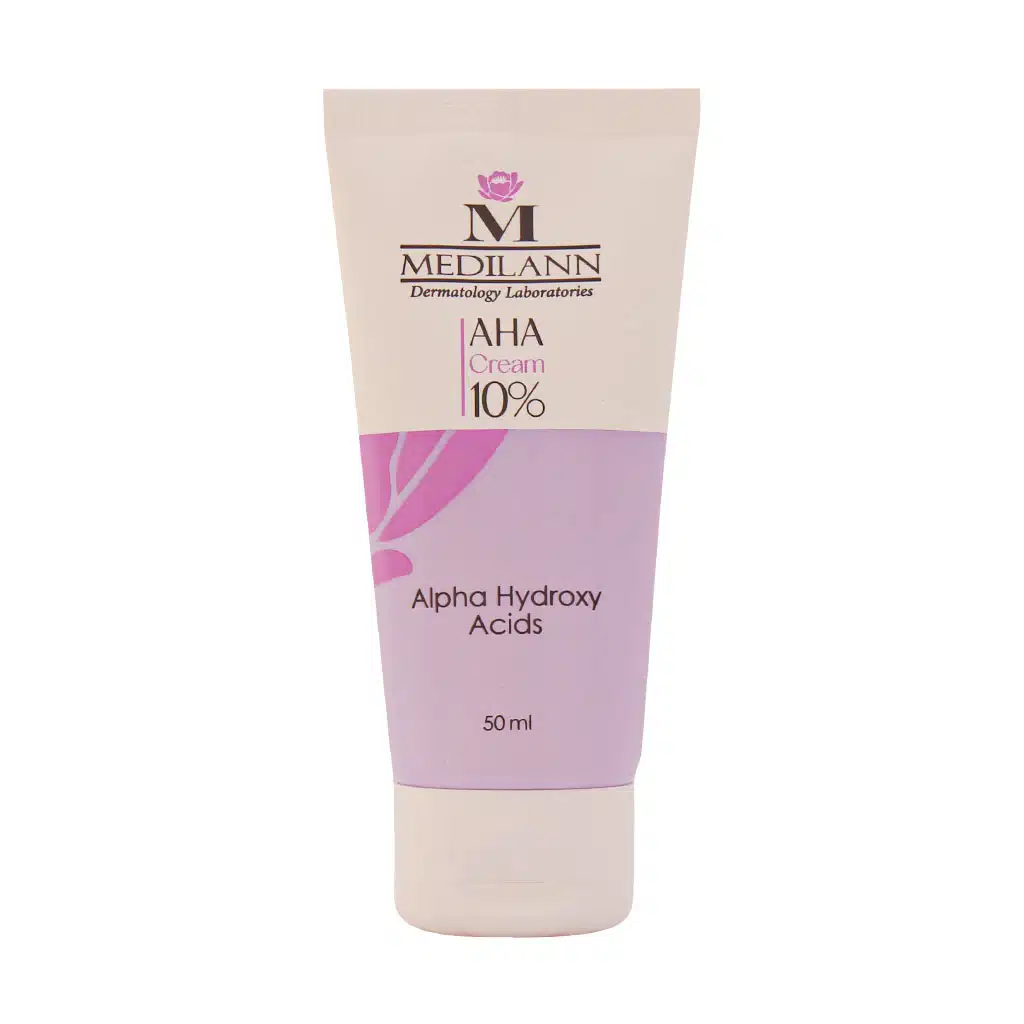 Medilann-AHA-Cream-All-Skins-۵۰-ml.jpg.webp کرم لایه بردار AHA مدیلن مناسب انواع پوست ۵۰ میلی لیتر