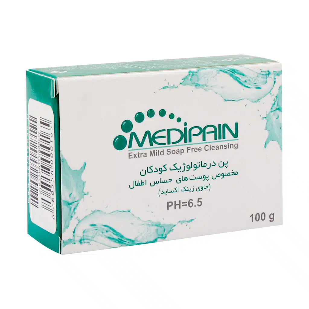 Medipain-Hypersensitive-Baby-Syndet-Bar.jpg.webp پن درماتولوژیک کودکان مدیپن ۱۰۰ گرم