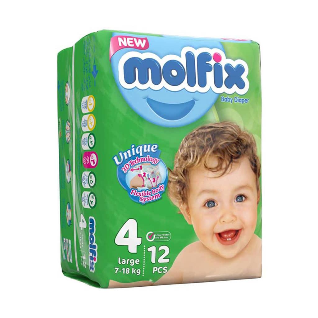 Molfix-baby-diaper-7-18-kg پوشک مولفیکس سایز 4