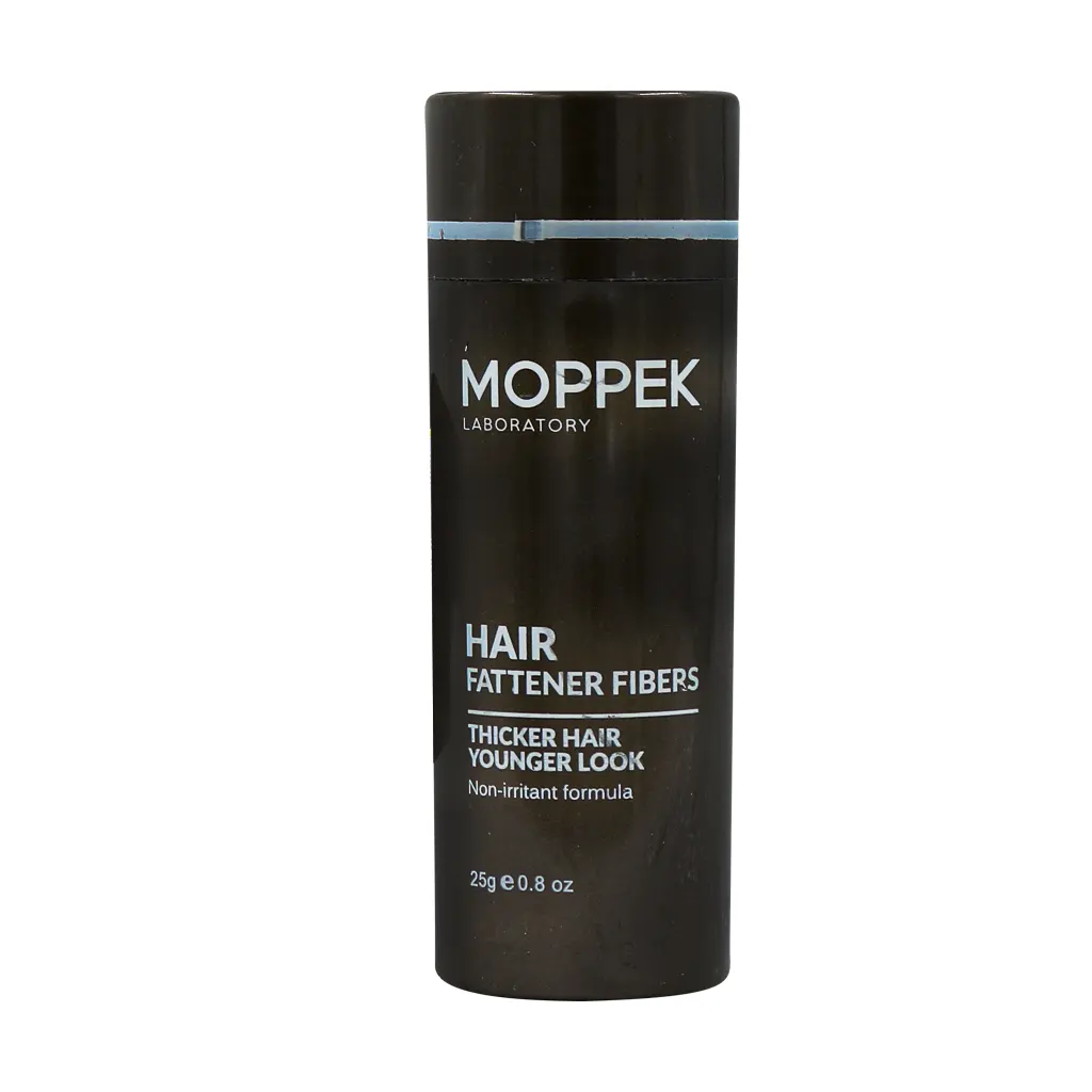 Moppek Black Natural Hair Fibers Powder 25 g پودر پر پشت کننده موی خاکستری موپک