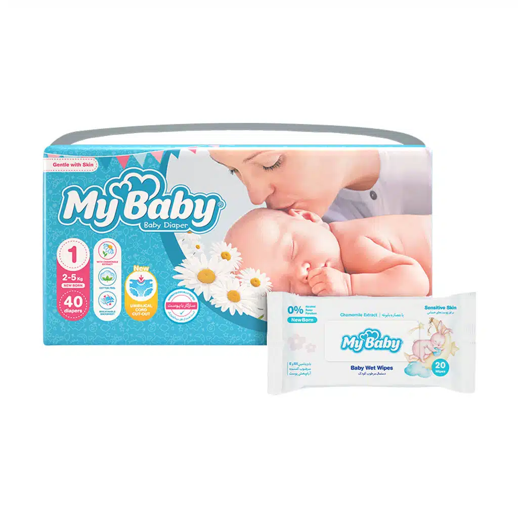 My-Baby-Size-۱-Baby-Diaper-With-Chamomile-Extract-40.jpg.webp پوشک سایز ۱ مای بیبی (۲ تا ۵ کیلوگرم) حاوی عصاره بابونه
