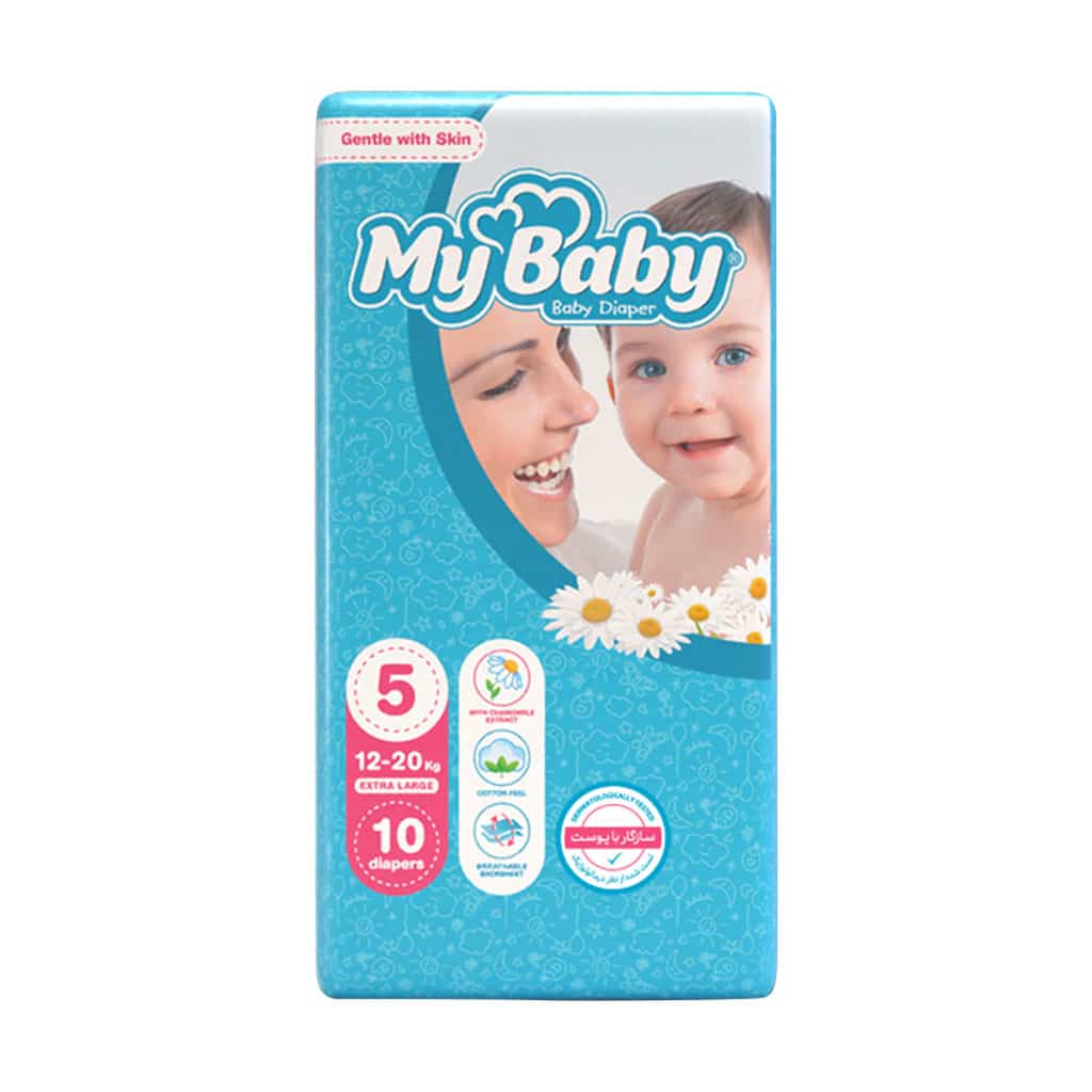 My-Baby-Size-۵-Baby-Diaper-With-Chamomile-Extract-10 پوشک سایز ۵ مای بیبی