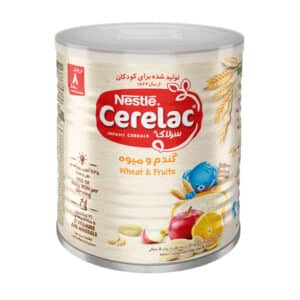 سرلاک گندم و میوه به همراه شیر نستله