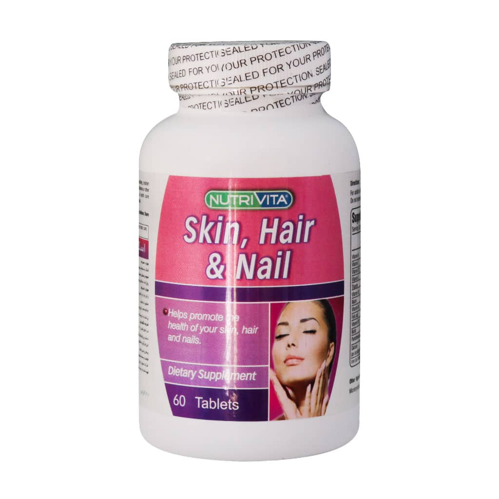 Nutrivita-Skin-Hair-Nail-60-Caplet قرص پوست، مو و ناخن نوتری ویتا