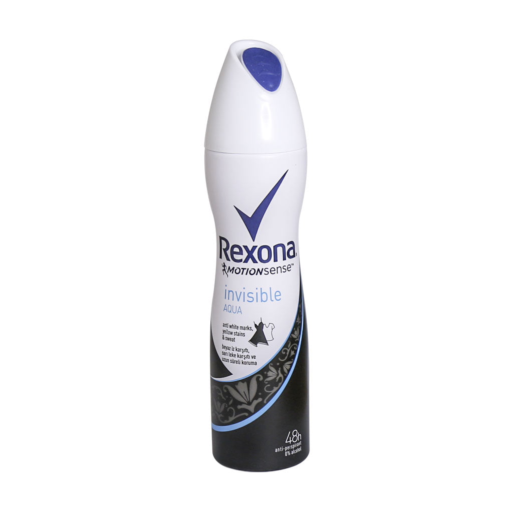 Rexona Invisible Black And White Aqua Spray For Women 150 ml اسپری ضد تعریق زنانه رکسونا مدل اینویزیبل آکوا