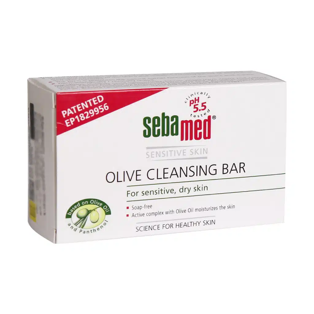 Sebamed-olive-Cleansing-Bar-For-Sensitive-and-dry-Skin-100-g.jpg.webp پن پاک کننده زیتون سبامد مناسب پوست های خشک و حساس ۱۰۰ گرم