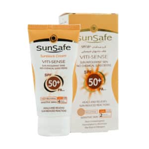 کرم ضد آفتاب رنگی سان سیف +SPF50 فاقد جاذب های شیمیایی