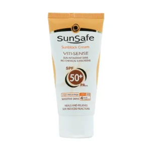 کرم ضد آفتاب رنگی سان سیف +SPF50 فاقد جاذب های شیمیایی مناسب پوست حساس ۵۰ میلی لیتر