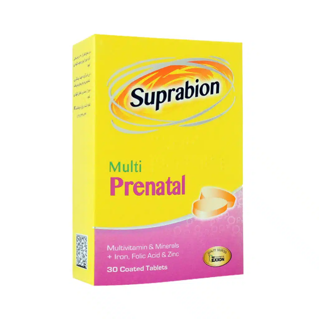 Suprabion-Multi-Perental-30-Caoted-Tabs.jpg.webp قرص روکش دار مولتی پریناتال سوپرابیون ۳۰ عددی