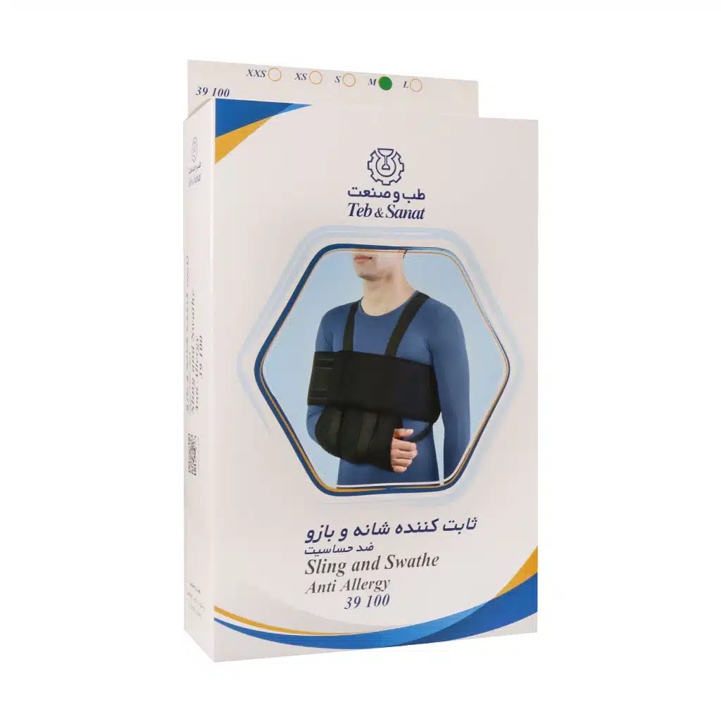 Teb-Sanat-Sling-Swathe-39100.jpg.webp ثابت کننده شانه و بازو طب و صنعت کد ۳۹۱۰۰