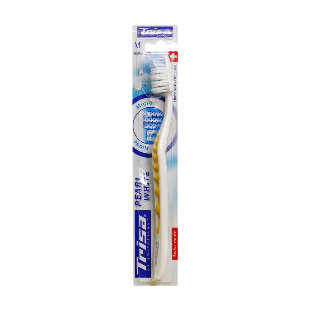 Trisa-Pearl-White-Toothbrush-o-1.jpg.webp مسواک پرل وایت با برس متوسط تریزا