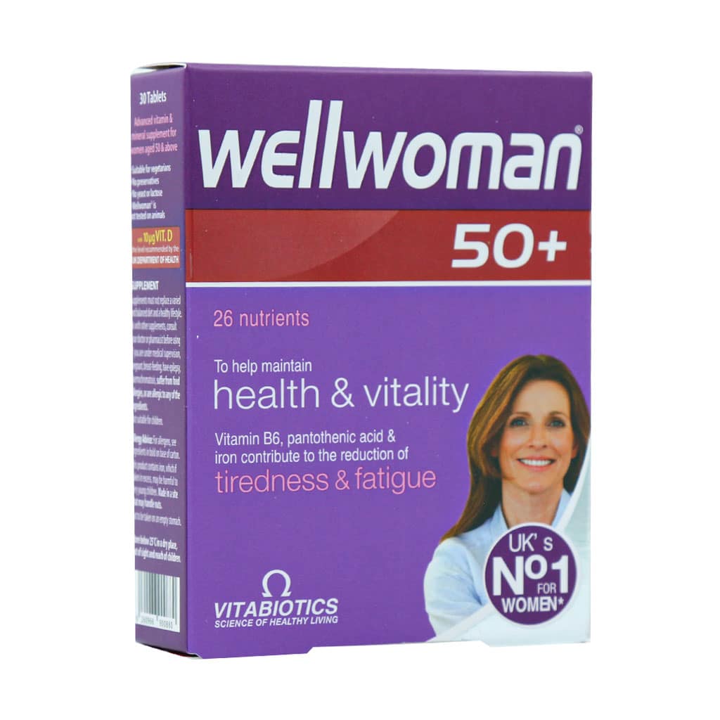 Vitabiotics-Wellwoman-50+-30-tablets قیمت قرص ول وومن ۵۰ سال به بالا ویتابیوتیکس