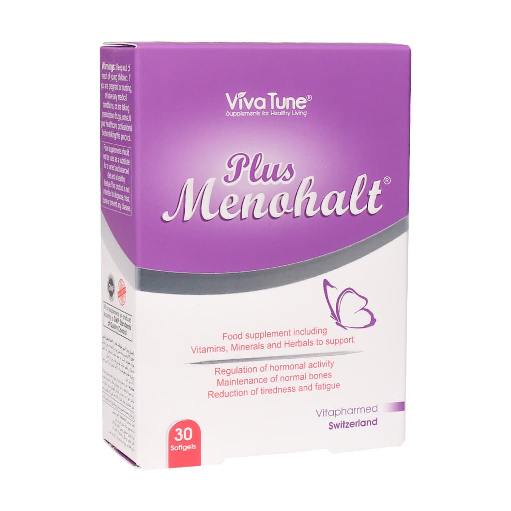Viva Tune Plus Menohalt 30 Softgels (2) کپسول ژلاتینی منوهالت پلاس ویوا تیون