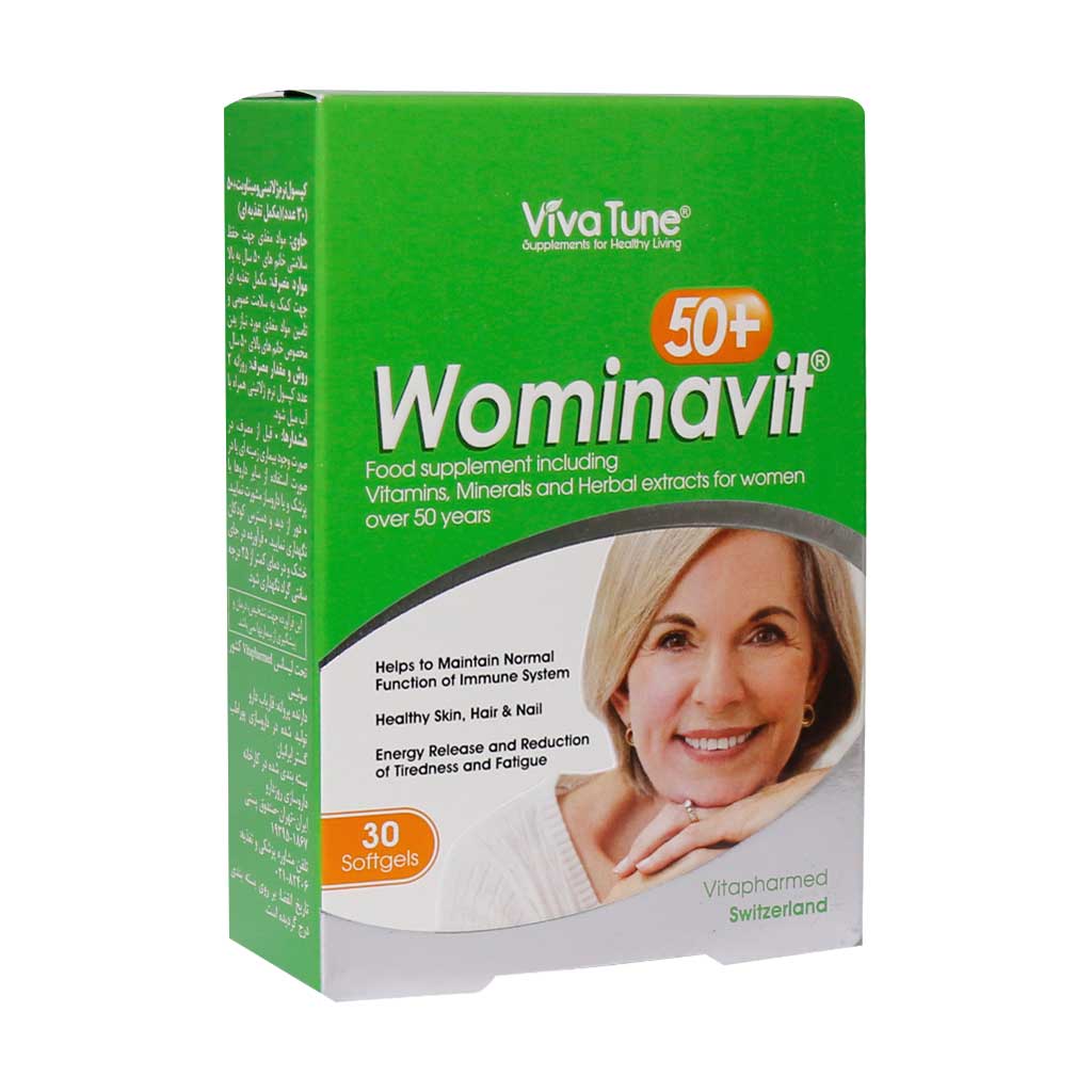 Viva-Tune-Wominavit-50+-30-Softgels کپسول نرم ومیناویت بالای ۵۰ سال ویواتیون