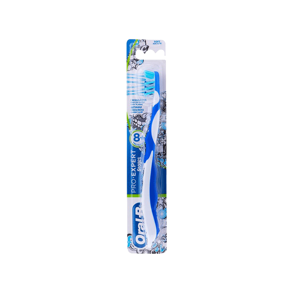 oral-b-pro-expert-stages-toothbrush-for-8-years-old مسواک پرو اکسپرت استیج اورال بی مخصوص کودکان بالای ۸ سال