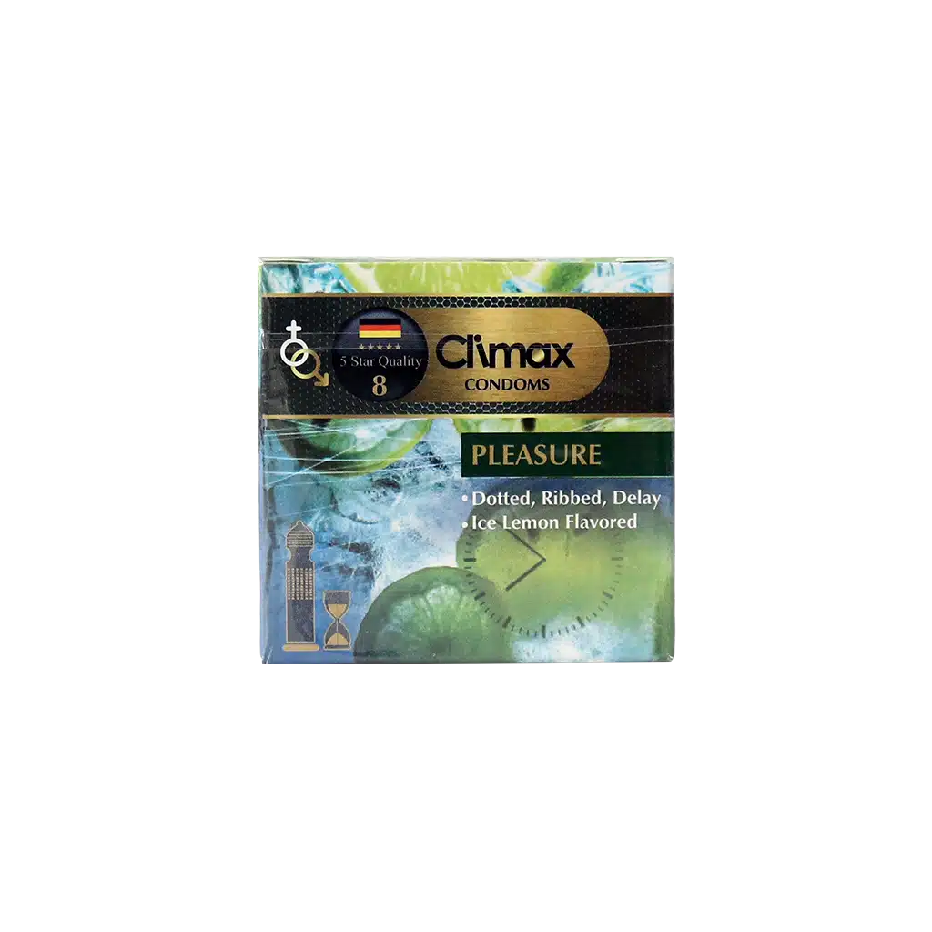 0026074_0.jpeg.webp کاندوم تاخیری خاردار و شیاردار کلایمکس مدل Pleasure بسته ۳ عددی