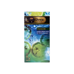 کاندوم خاردار شیاردار و تاخیری کلایمکس مدل Pleasure بسته ۱۲ عددی