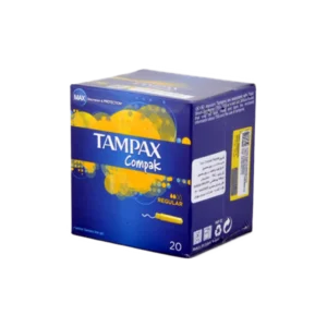 تامپون کامپک رگولار تامپکس با قدرت جذب بالا ۲ قطره مناسب بانوان ۲۰ عددی