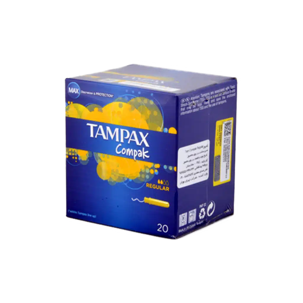 0026267_0.jpeg.webp تامپون کامپک رگولار تامپکس با قدرت جذب بالا ۲ قطره مناسب بانوان ۲۰ عددی