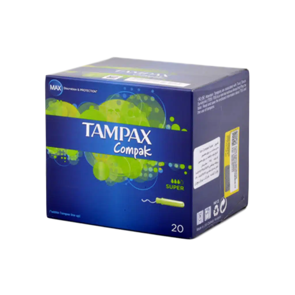 0026270_0.jpeg.webp تامپون تامپکس مدل کامپک سوپر با قدرت جذب بالا ۳ قطره مناسب بانوان ۲۰ عددی