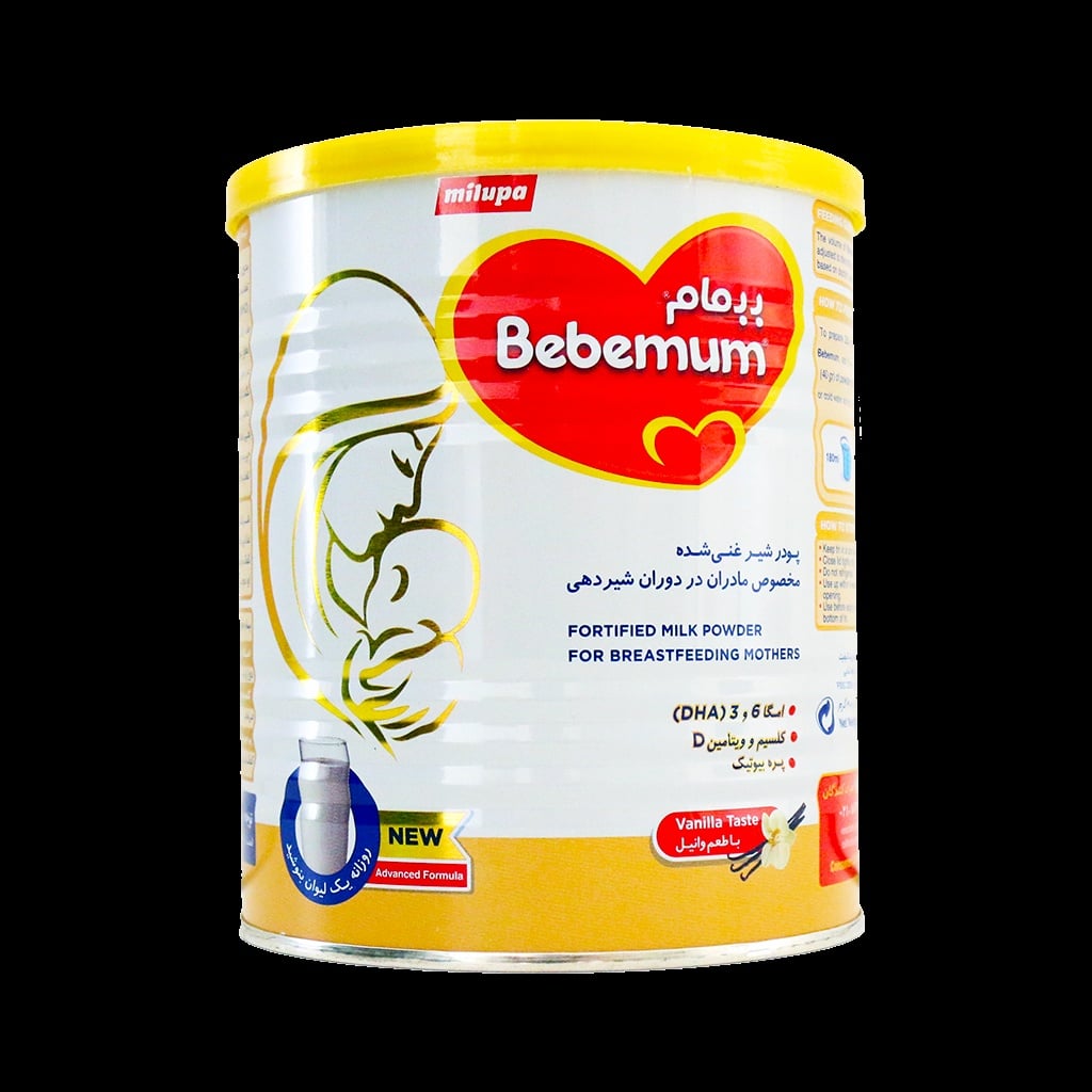 milupa-bebemum-fortified-milk-powder-for-breastfeeding-mothers-400-g غذای کمکی ب ب مام میلوپا مناسب مادران شیرده با طعم وانیل ۴۰۰ گرم