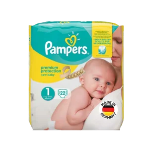 پوشک سایز ۱ پمپرز مدل Premium بسته ۲۲ عددی