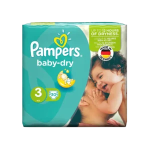 پوشک سایز ۳ پمپرز مدل baby dry بسته ۳۰ عددی