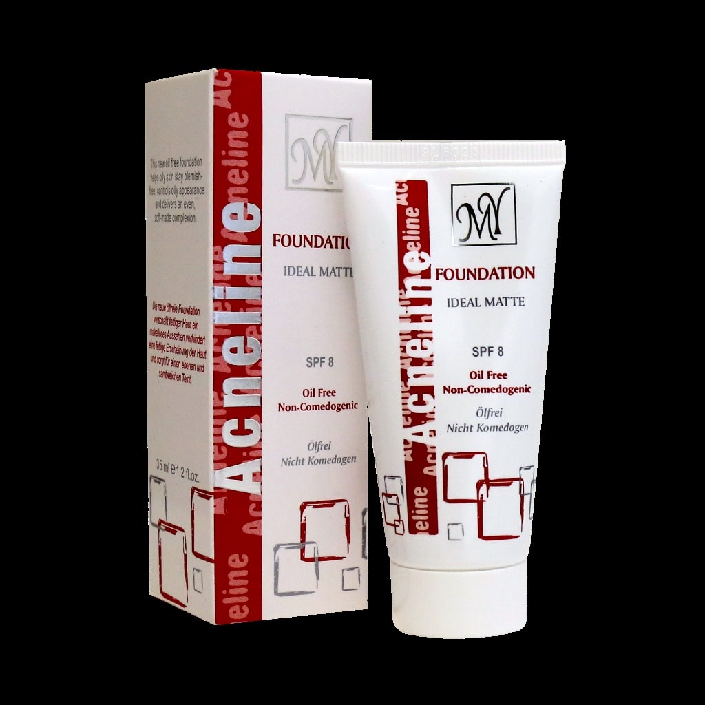 my-acne-line-oil-free-non-comedogenic-35ml کرم پودر آکنه لاین مای مناسب پوست های چرب و دارای آکنه ۳۵ میلی لیتر