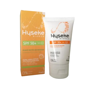 فلوئید ضد آفتاب هایسک بایورگا +SPF50 مناسب پوست چرب و مختلط ۴۰ میلی لیتر