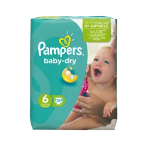پوشک سایز ۶ پمپرز مدل Baby Dry بسته ۱۹ عددی