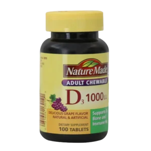 قرص جویدنی ویتامین D3 1000 واحد نیچرمید 100 عدد