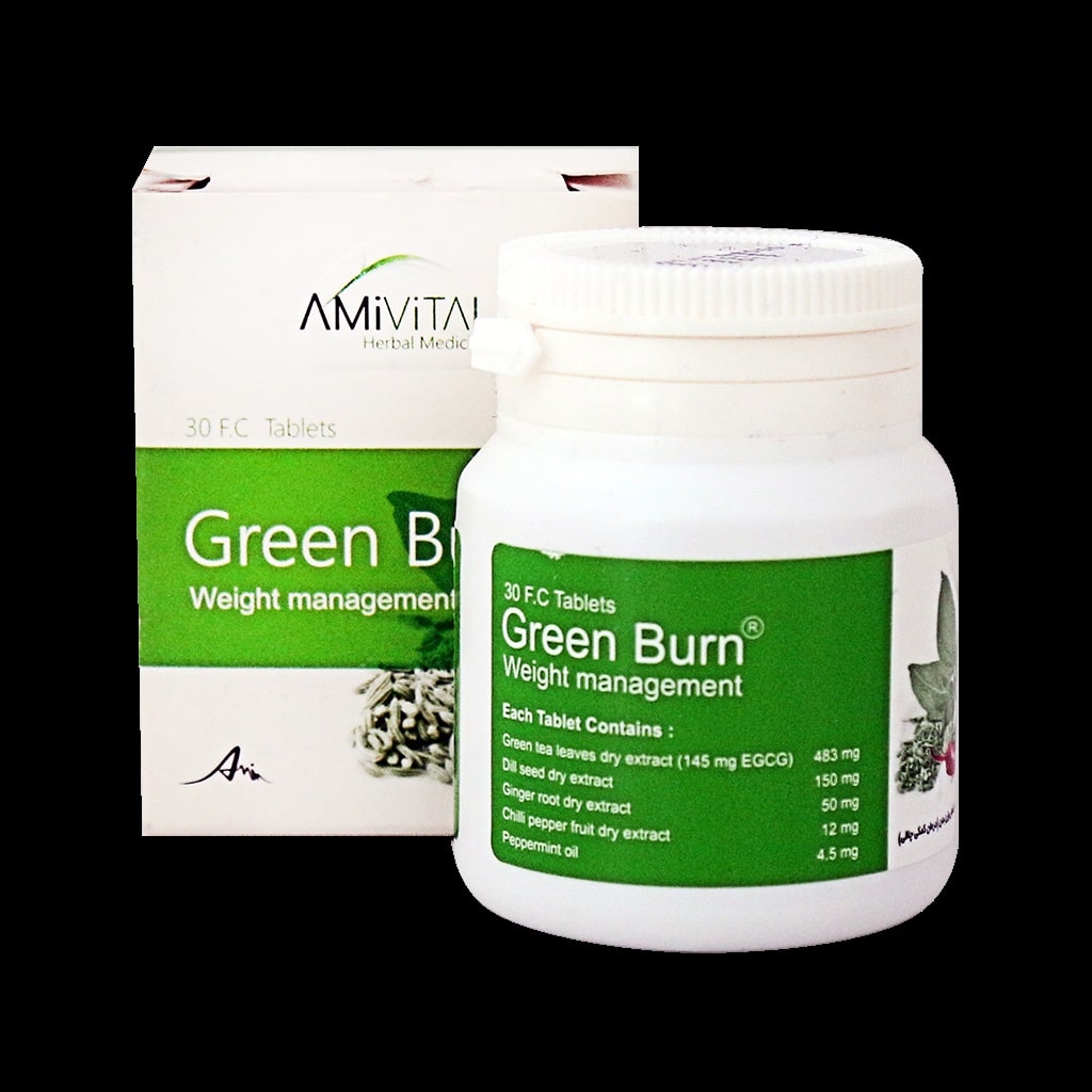 amin-green-burn-30-tabs قرص گرین برن امی ویتال ۳۰ عددی