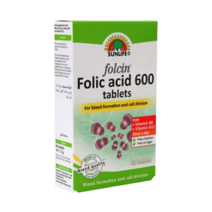 قرص فولیک اسید ۶۰۰ فولاسین سان لایف ۶۰ عددی