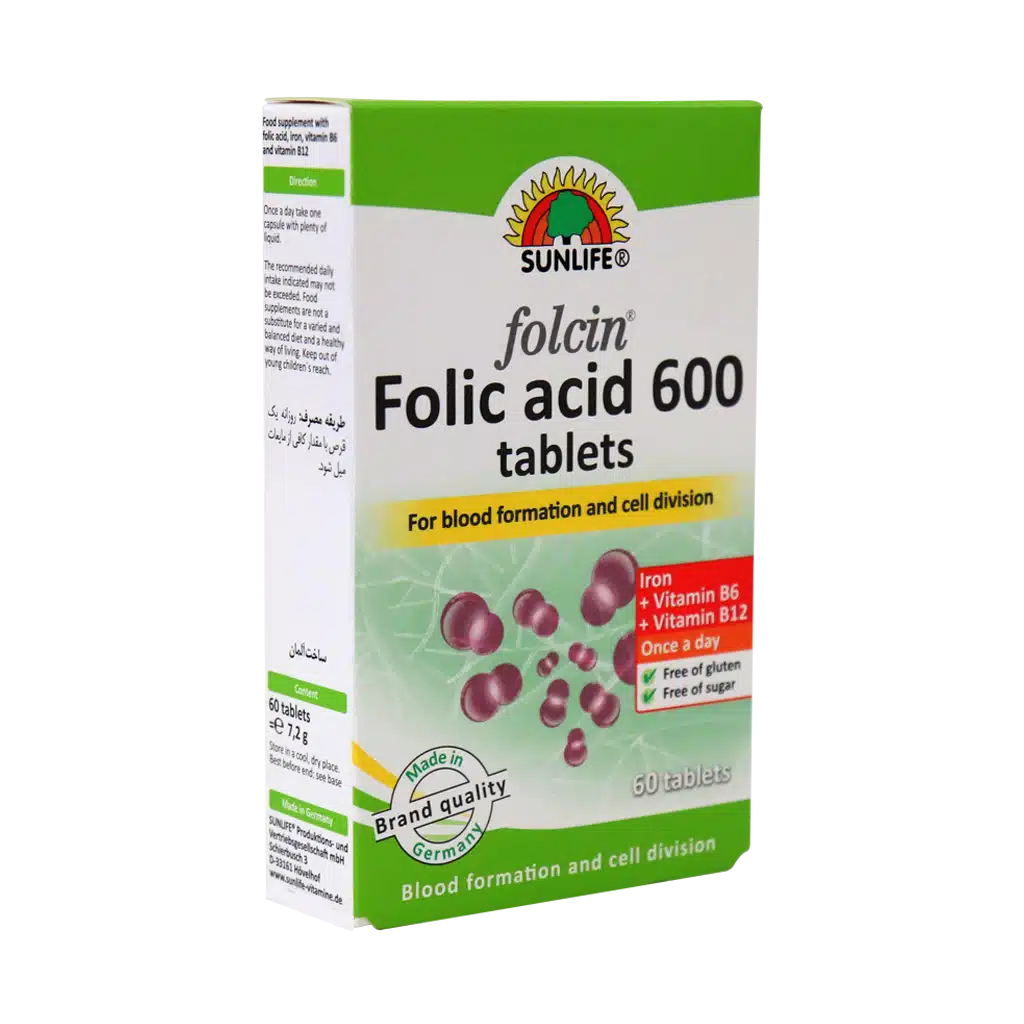 0028634_0.jpeg.webp قرص فولیک اسید ۶۰۰ فولاسین سان لایف ۶۰ عددی